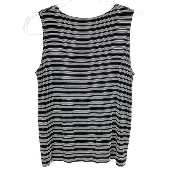Hot Cotton Vintage Black White Striped Slinky Tank Top Small - Picture 3 of 4